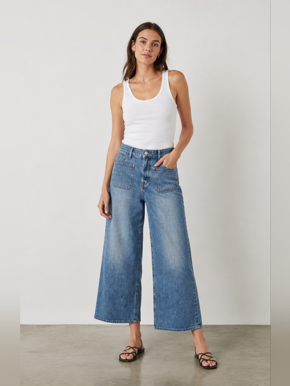 Veronica Beard Grant Wide Leg Jeans 24W 26L